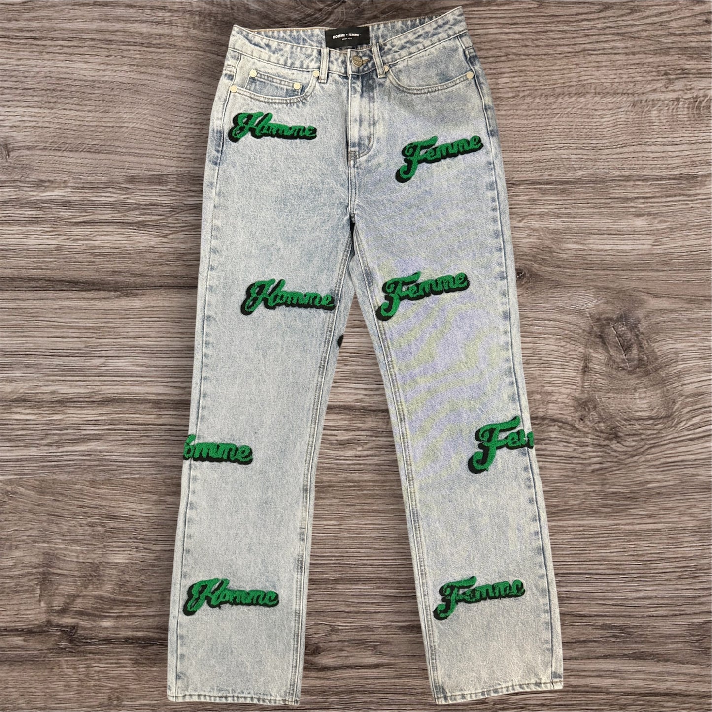 Homme + Femme Denim Embroidered Jeans Size 28