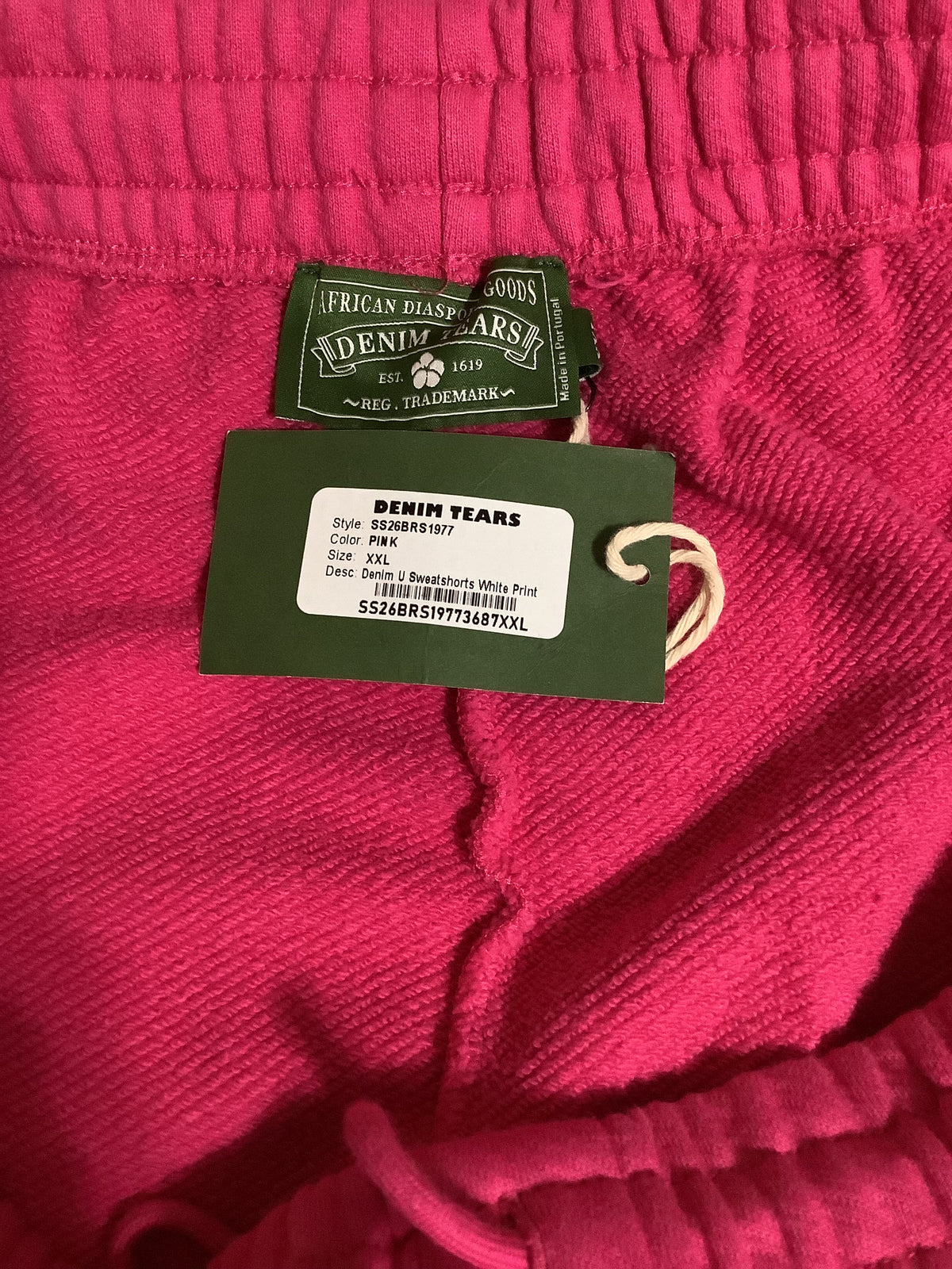 DENIM UNIVERSITY SWEATSHORTS - PINK/WHITE